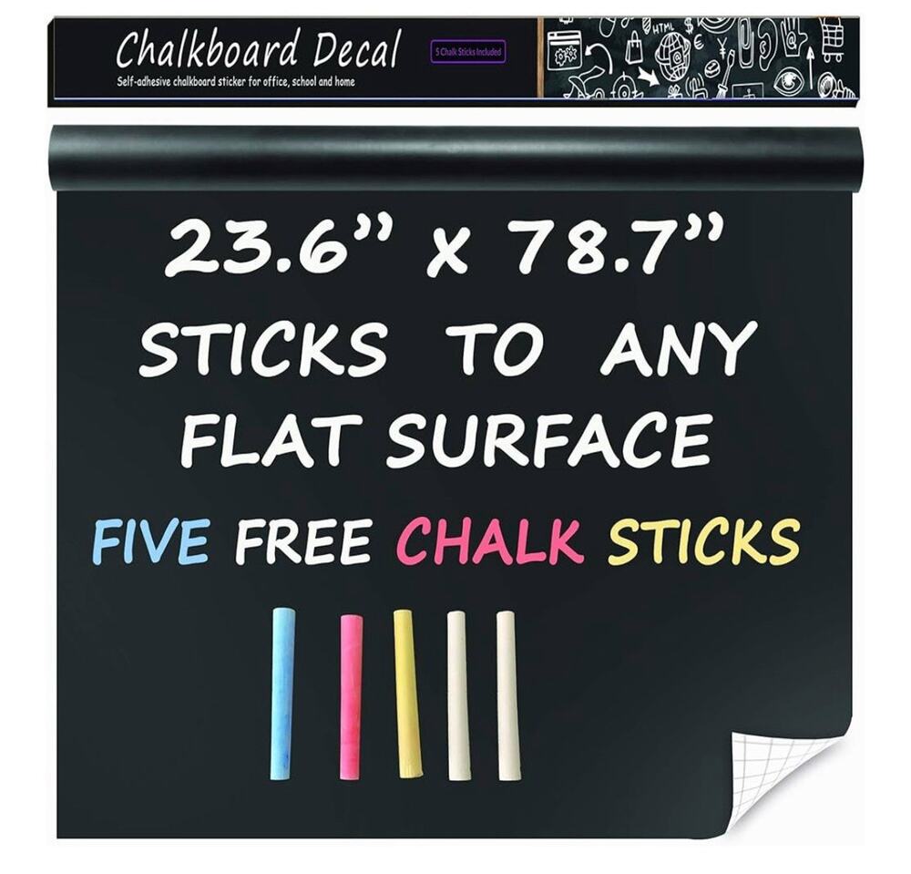 Chalkboard Labels Decals, Adhesive Backed Vinyl, 5 pack, set of 2, 23.6” x 78.7”